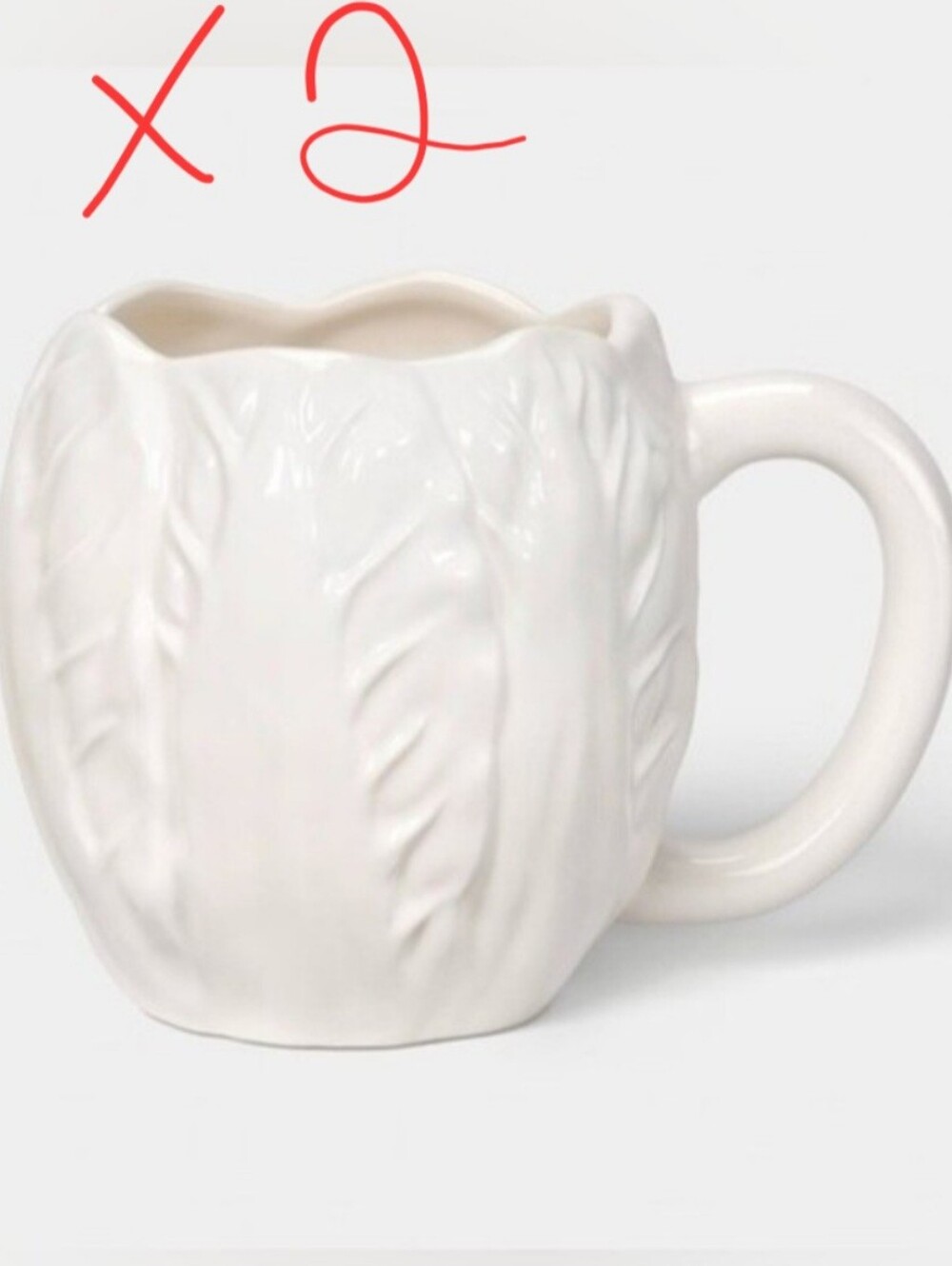 Threshold 15 fl oz Stoneware Radicchio Mug White Set of 2